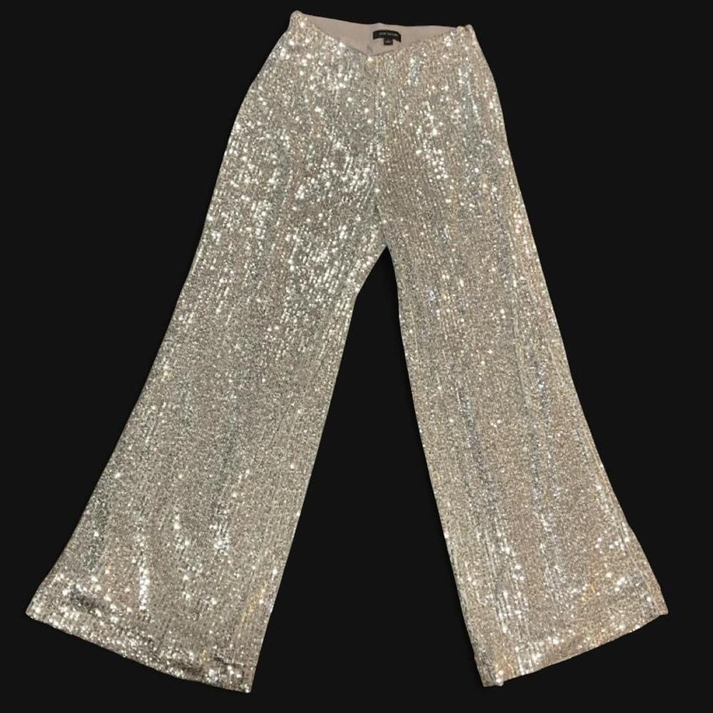 Ann taylor silver sequin wide